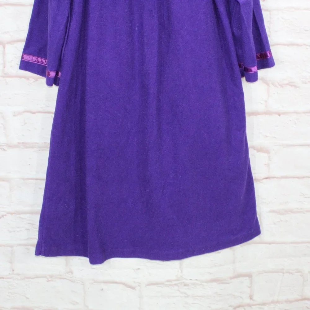 *Vintage Appel Womens Purple Polyester Snap Button Front Pockets Robe Size - Picture 7 of 8
